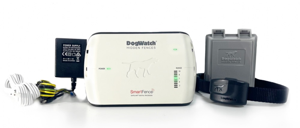 DogWatch SmartFence DIY dog fence system with transmitter, power supply and receiver collar