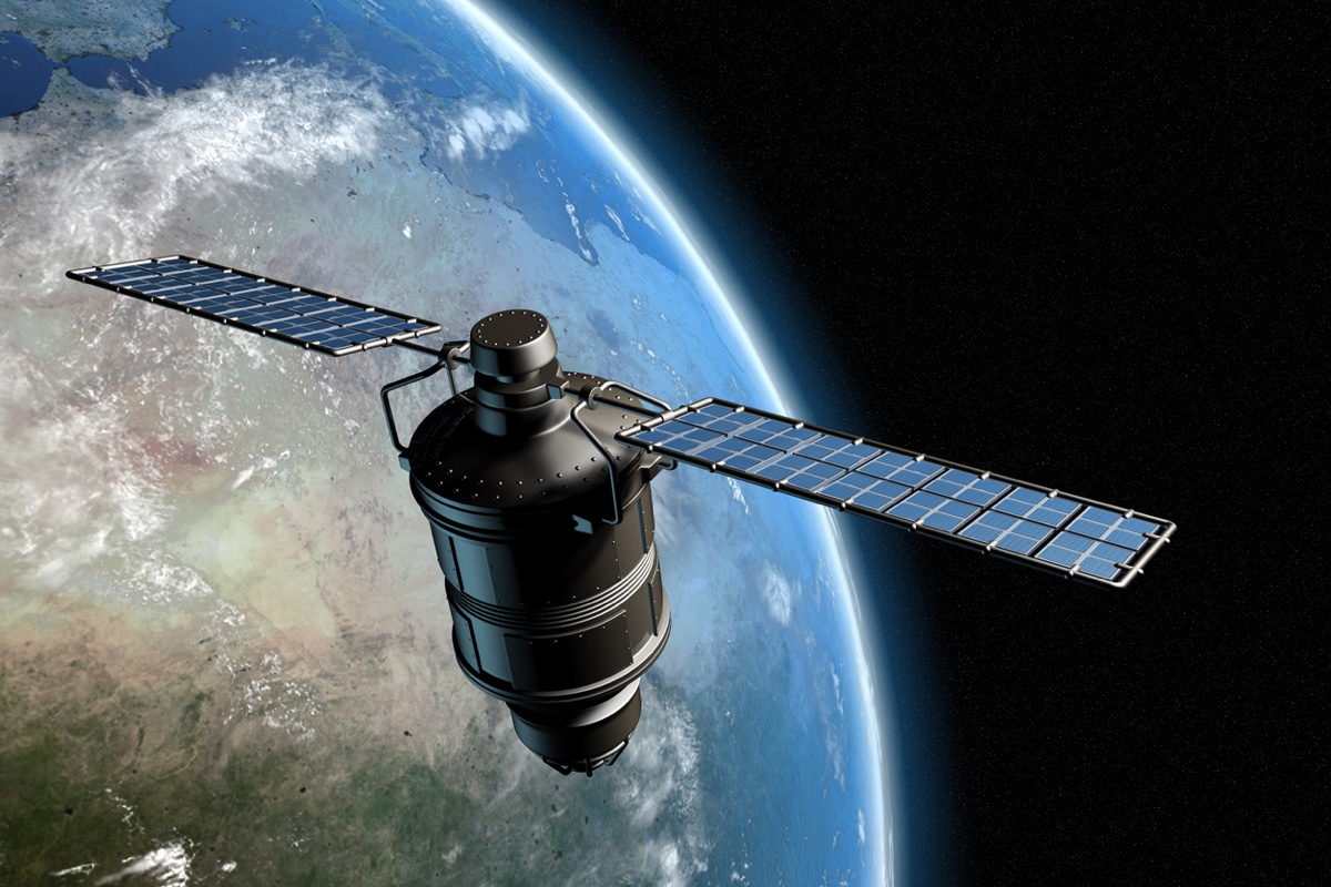 GPS satellite orbiting Earth — the moving position estimate GPS dog fence collars depend on